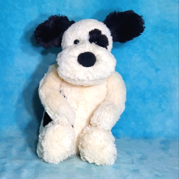 Jellycat Bashful Black And Cream Puppy Dog Medium Plush Stuffed Animal 12" - Picture 1 of 5